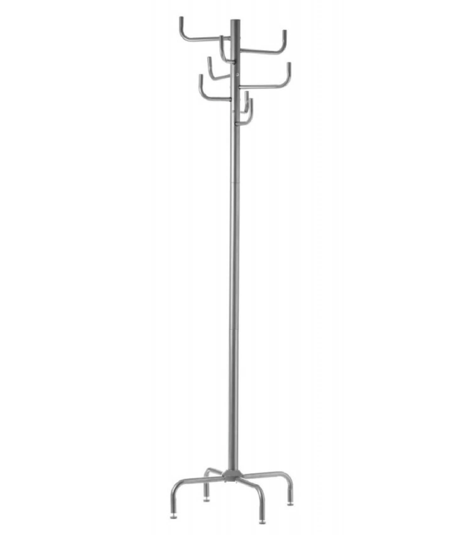 MÉTAL - Portemanteau sur pied métal gris H183cm
