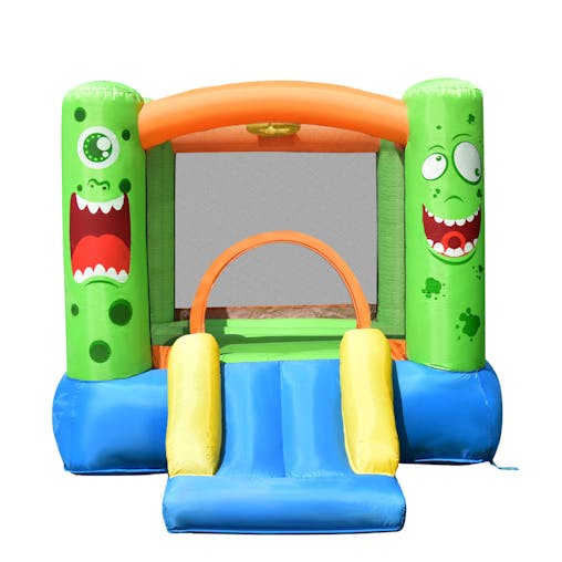 NNECW Inflatable Bounce Playhouse with Basketball Rim & Slide & Carrying Bag with Blower