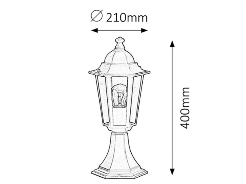 Lampa ogrodowa stojąca czarna Velence wys:40 cm 1xE27x60W IP43 Rabalux
