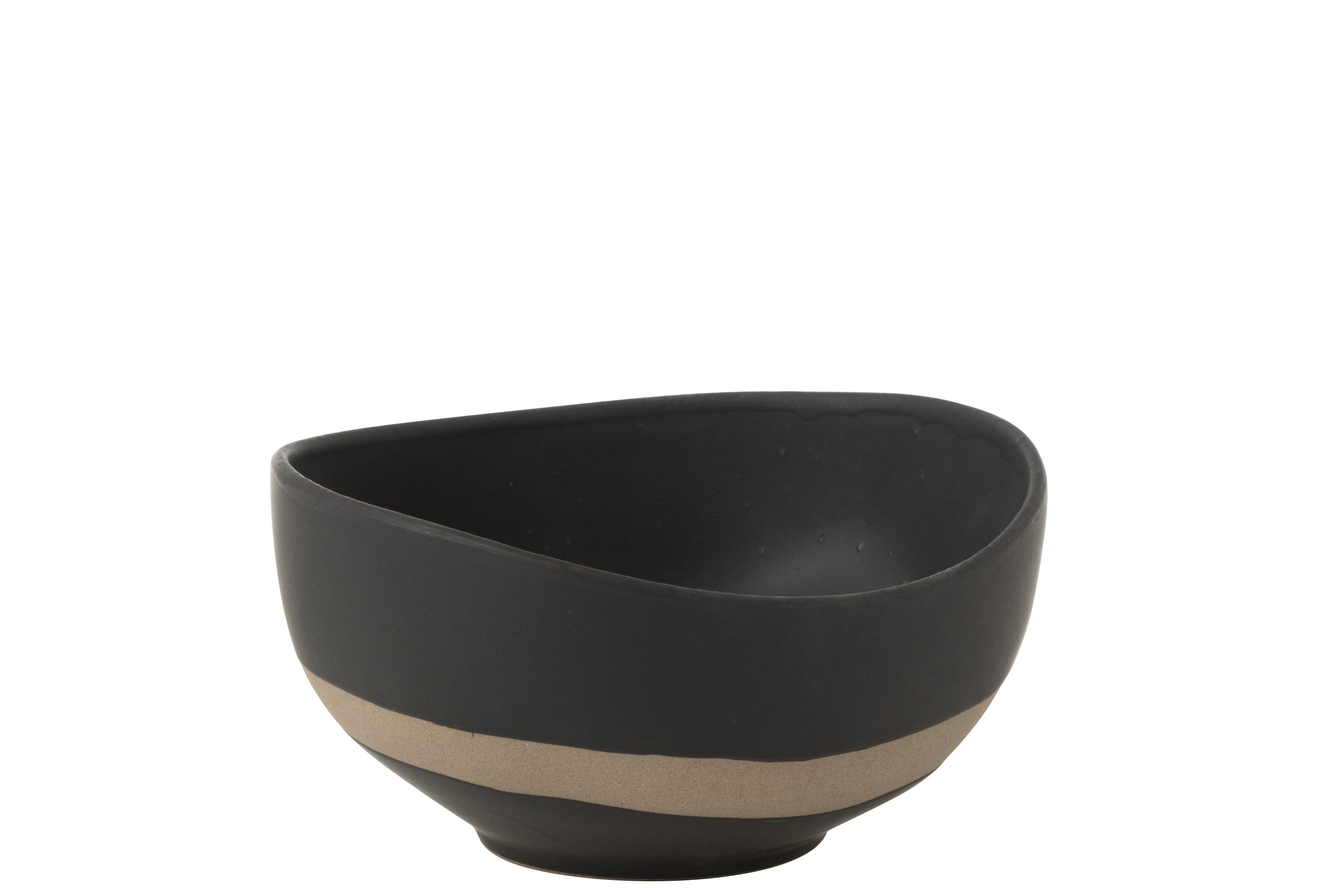 J-Line kom - keramiek - zwart taupe