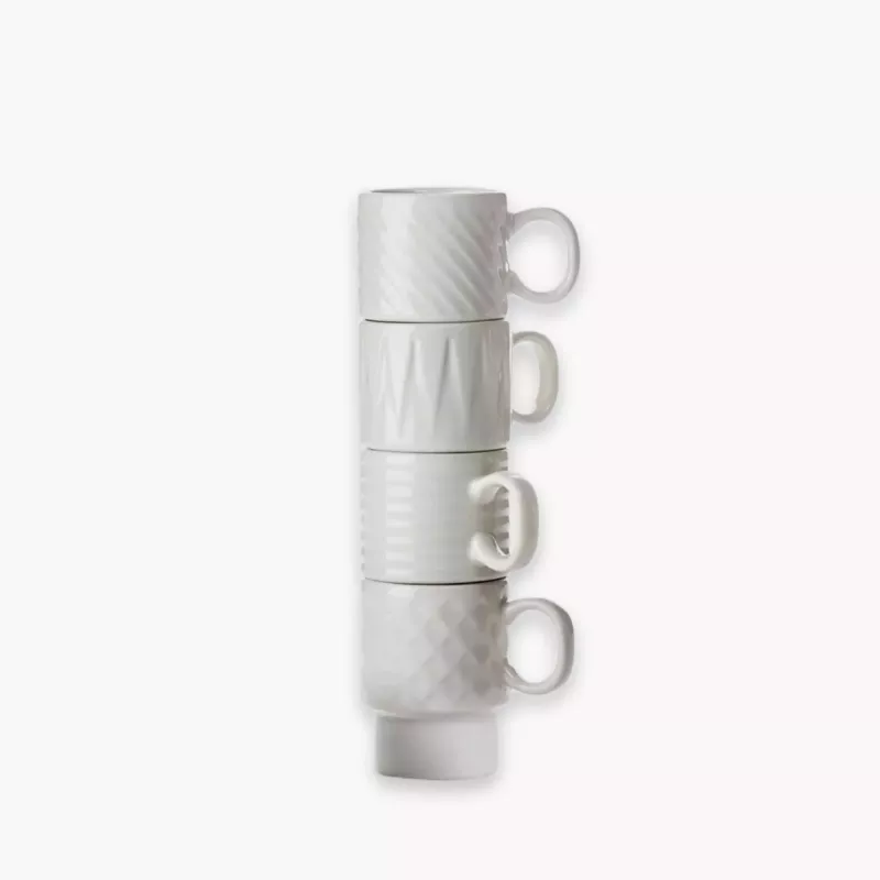 Zestaw 4 filiżanek do espresso SAGAFORM COFFE & MORE biały