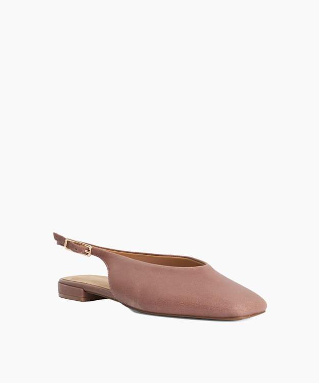 Heartbeat Dark Pink - Leather Slingback Ballet Flats