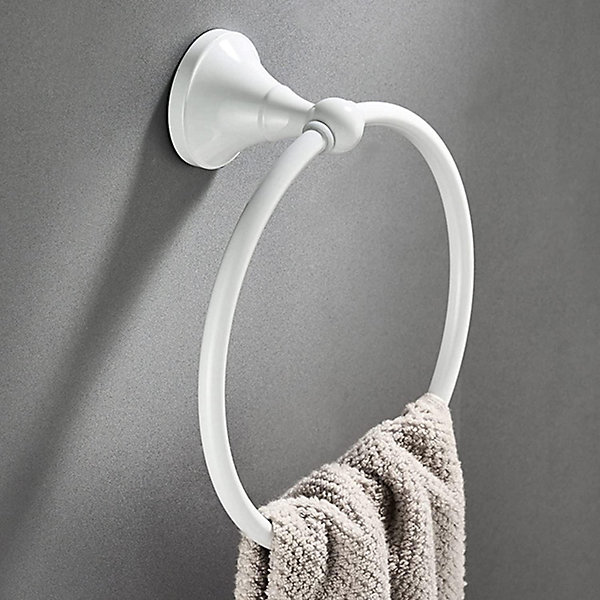 accessoires de salle de bain, porte-serviettes rond, porte-serviettes mural, porte-serviettes de bain/blanc