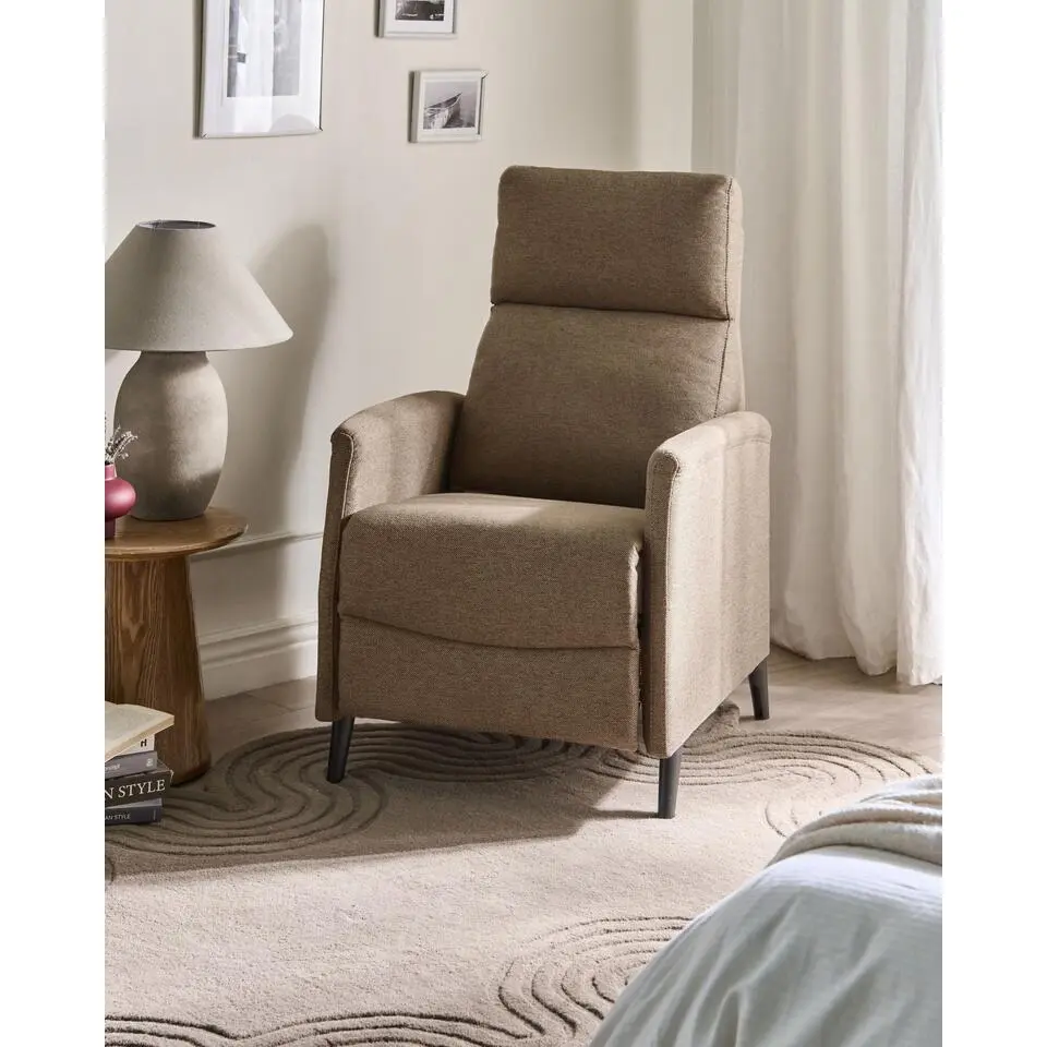 SELVIK - Relaxfauteuil - Bruin - Polyester