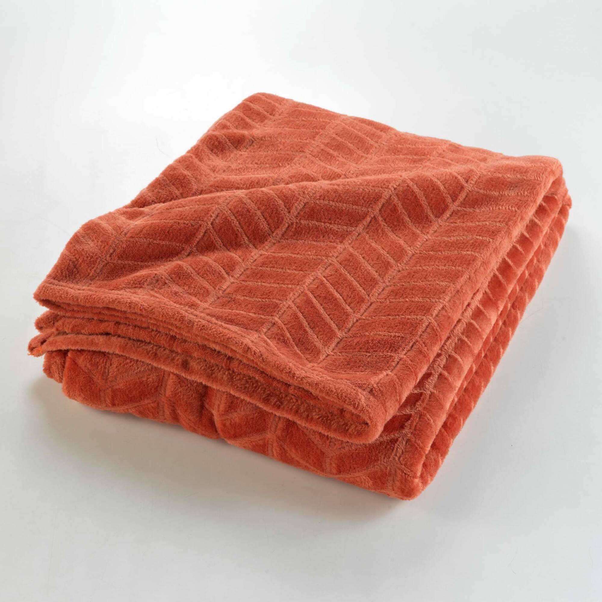 Plaid polaire reliéfé toucher peluche