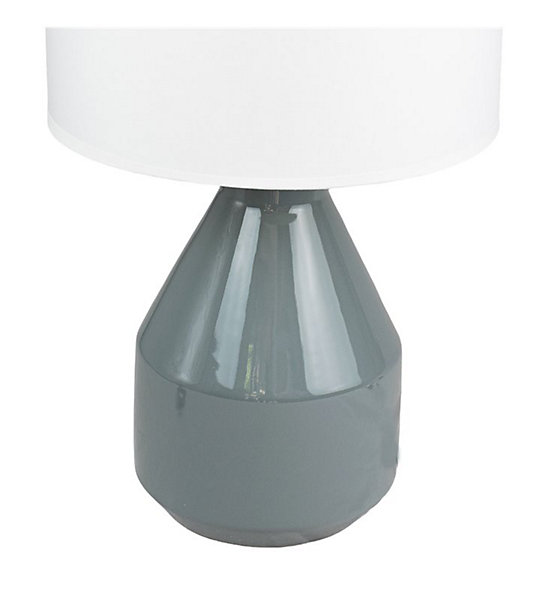 Lampe a poser ceramique anthracite et tissu luminaire LED E27 deco chambre salon