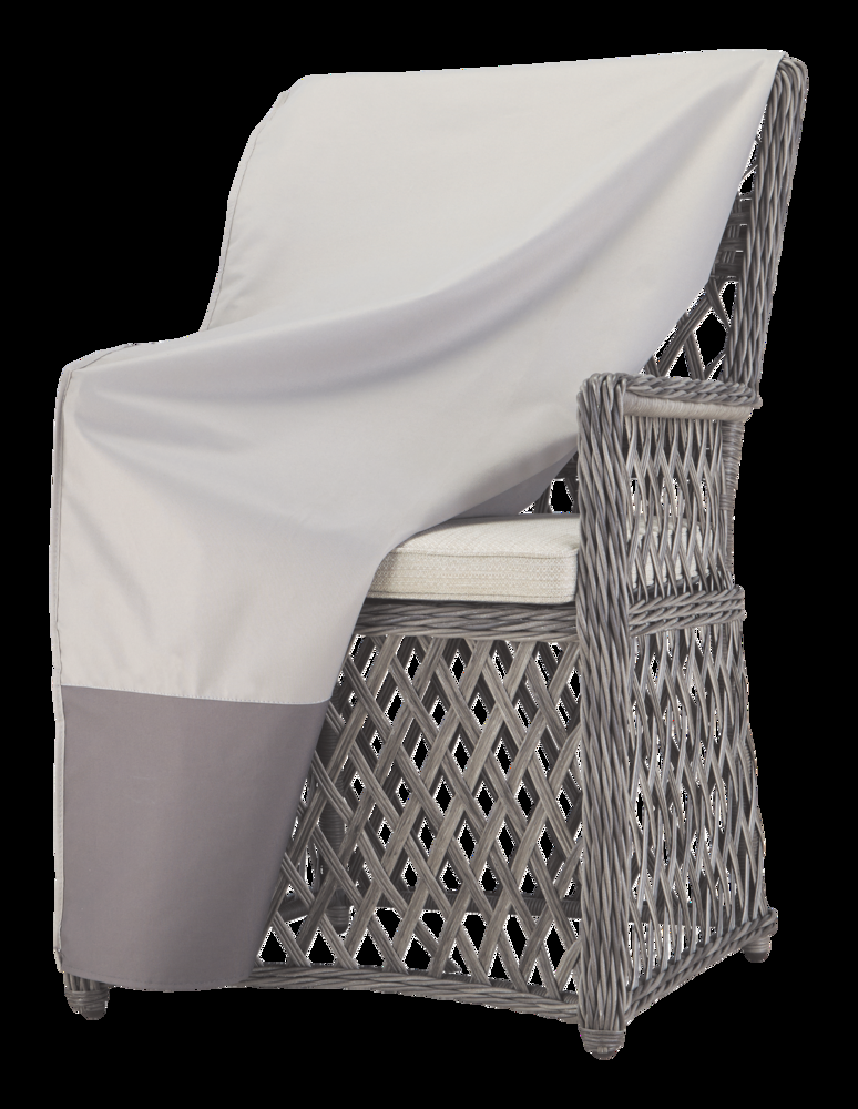 TRIPEL Outdoor/Patio Highback Chair Cover, Water Resistant, UV Protected, Grey, 27x30-in