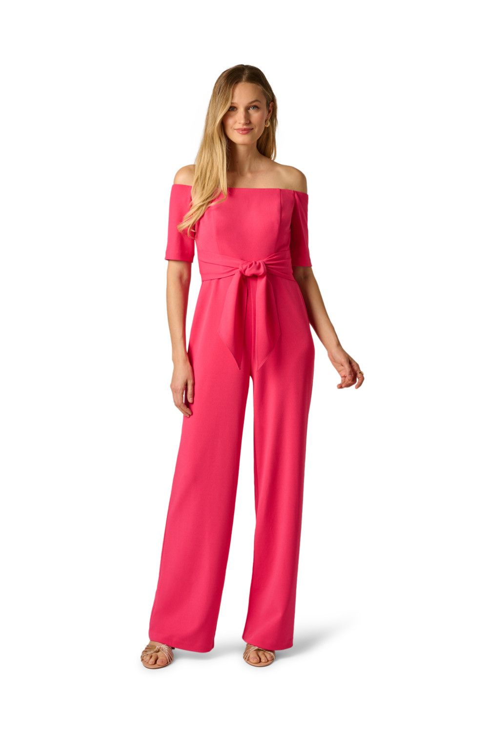 Adrianna Papell Knit Crepe Tie Jumpsuit