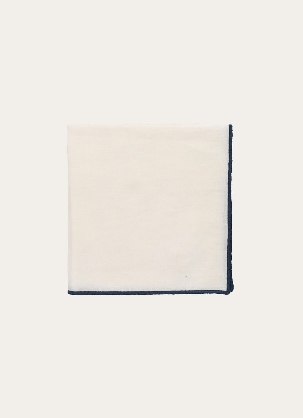 SERVIETTE DE TABLE EN COTON ET LIN BOURDON COLORÉ LAIT/BLEU