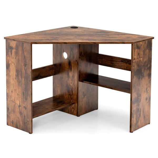 Corner Desk 90 Degrees Triangle Computer Desk Makeup Vanity Desk