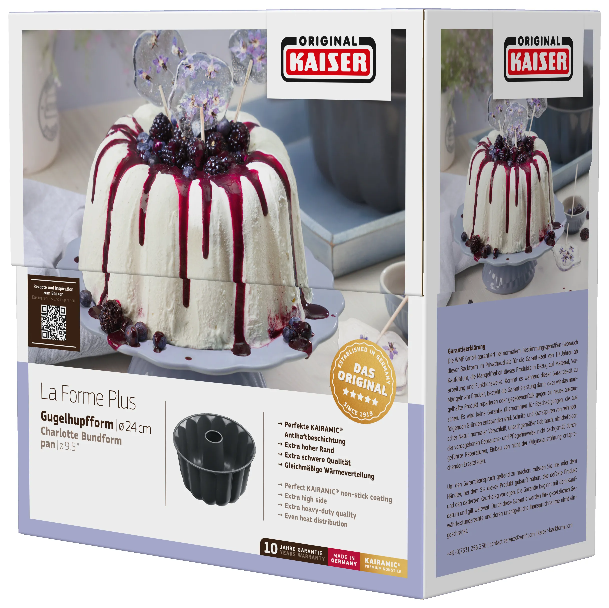 KAISER La Forme Plus Charlotte Bundt Pan, 24 cm