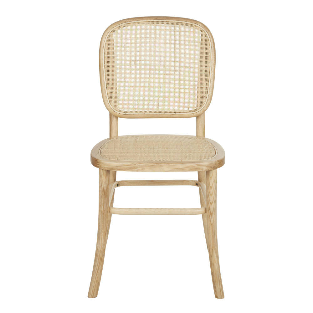 Esta - Chaise en bois de frêne cannage en rotin