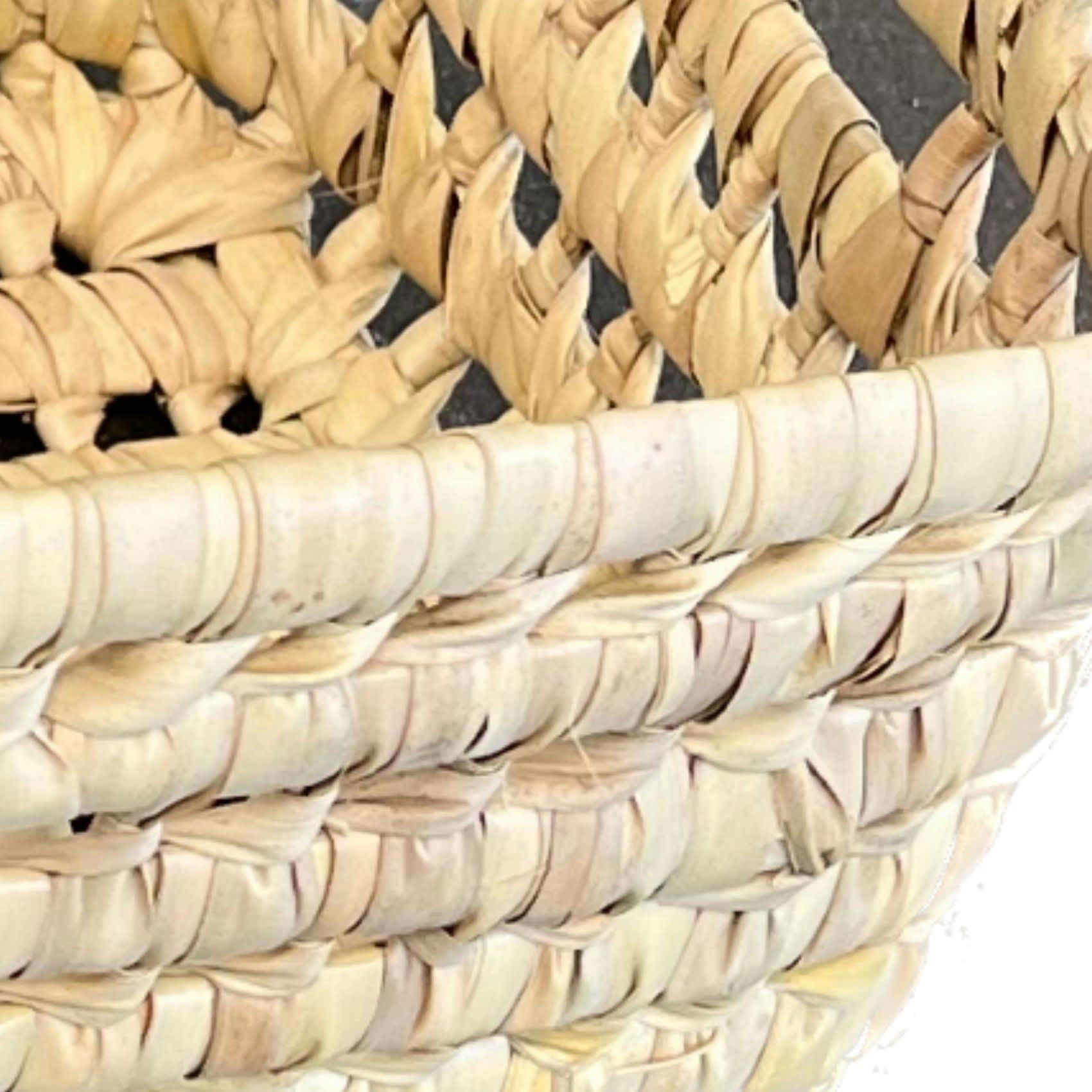 - Corbeille à pain feuilles de palmier osier naturel 35x15x12 cm