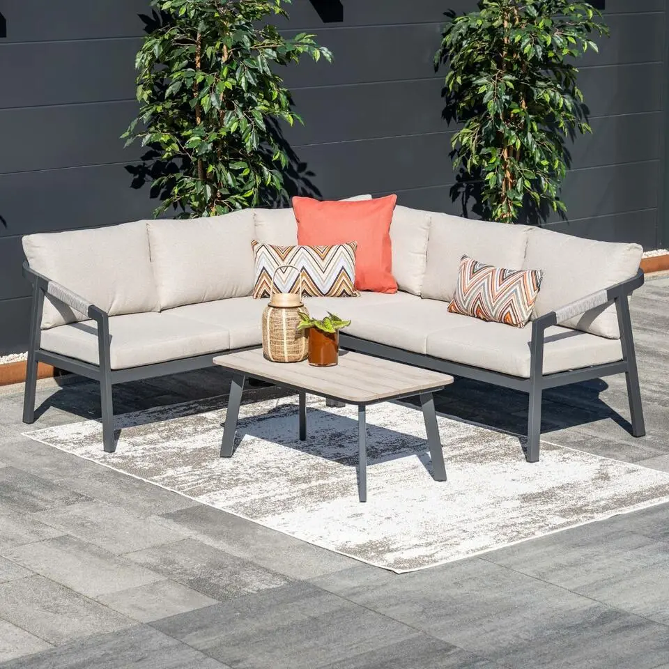 Garden Impressions Milou loungeset hoek 4-delig - donker grijs