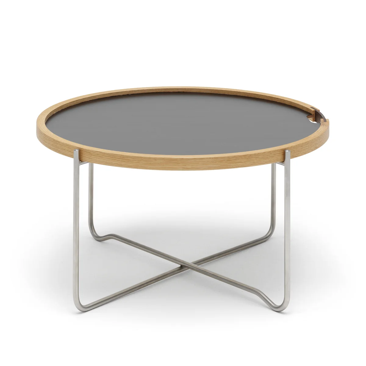 Carl Hansen - CH417 Tray Table, Laminat schwarz / weiß / Eiche geölt