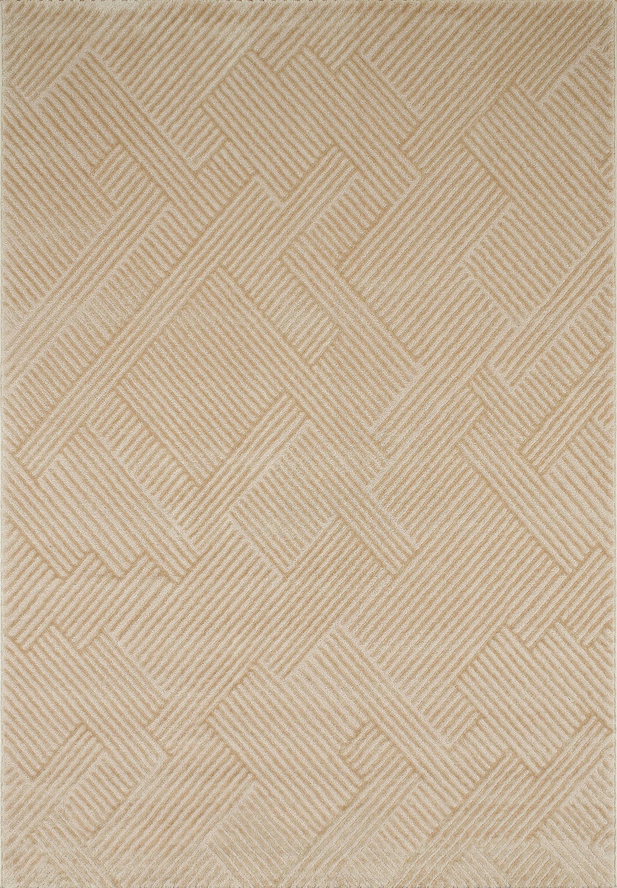 BIANCA - Tapis motif géométrique beige- 200x290