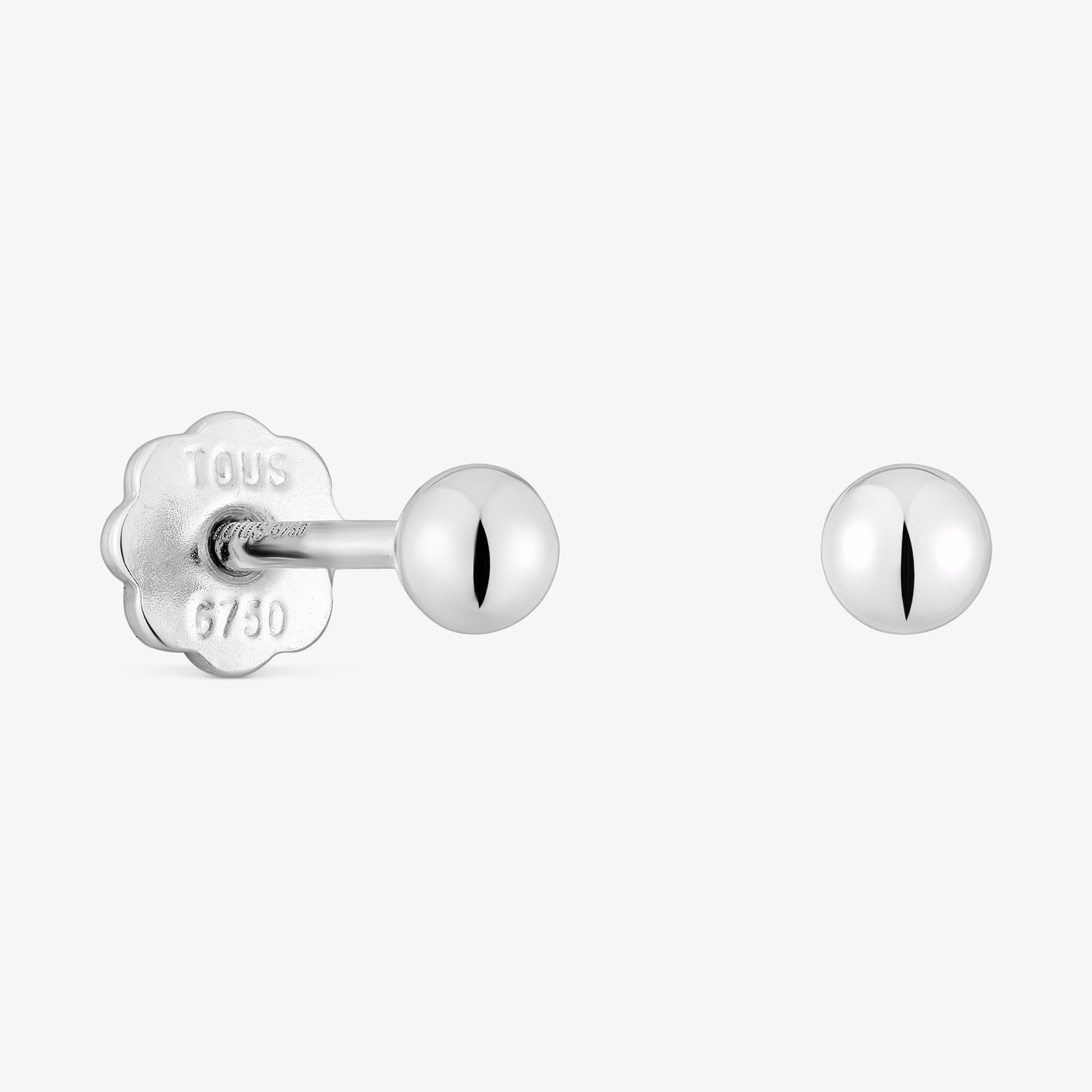 Pendientes de oro blanco 3 mm Basics