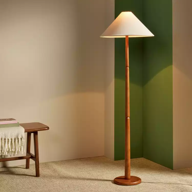 Habitat Teo Base Only Floor Lamp - Walnut