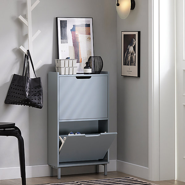 Armoire à Chaussures Commode à Chaussures avec 2 Abattants, FSR151-HG, SoBuy