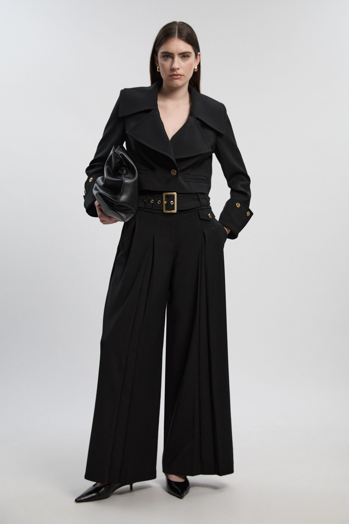 KarenMillen Polished Tailored Button Detail Jacket