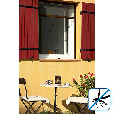 Moustiquaire de fenêtre enroulable en alu marron Kocoon 125 x h.150 cm