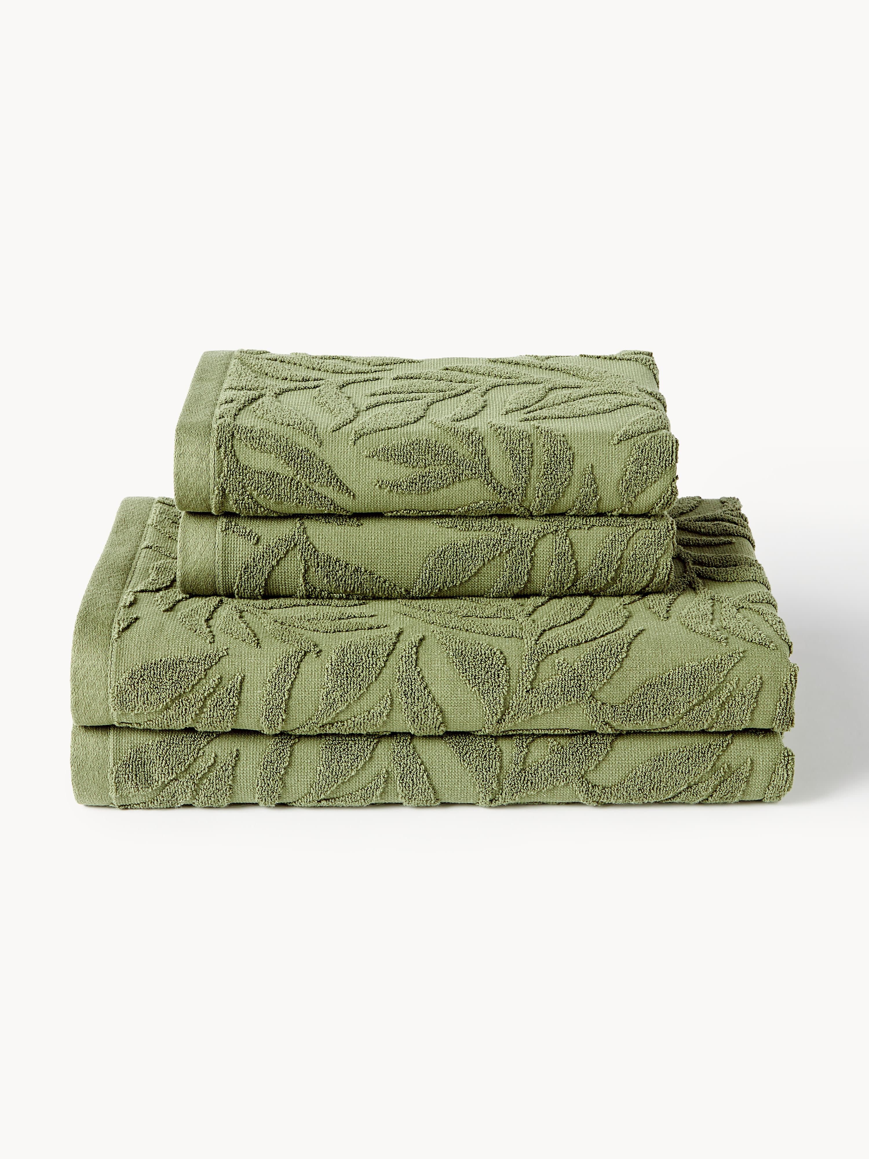 Hoch-Tief Handtuch-Set Leaf, in verschiedenen Setgrößen
