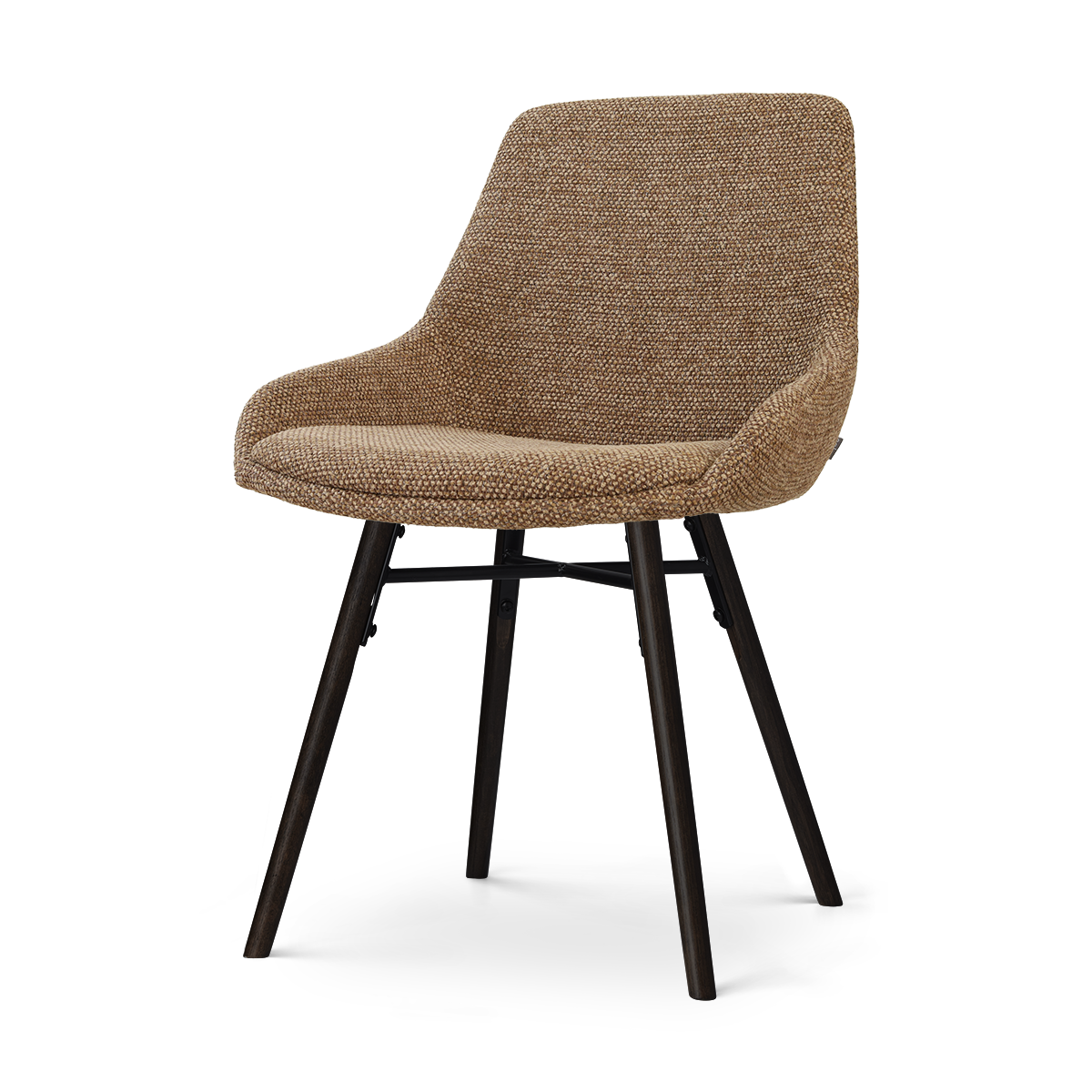 Nolon Nena-Isa eetkamerstoel bruin blend - zwart houten onderstel