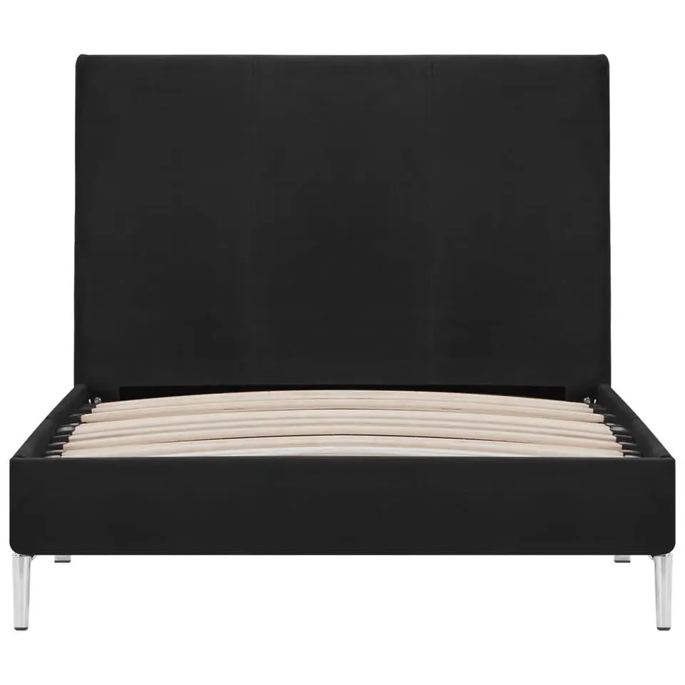 vidaXL - Bed frame met hoofdeinde - Zwart - Stof - 90x200 cm