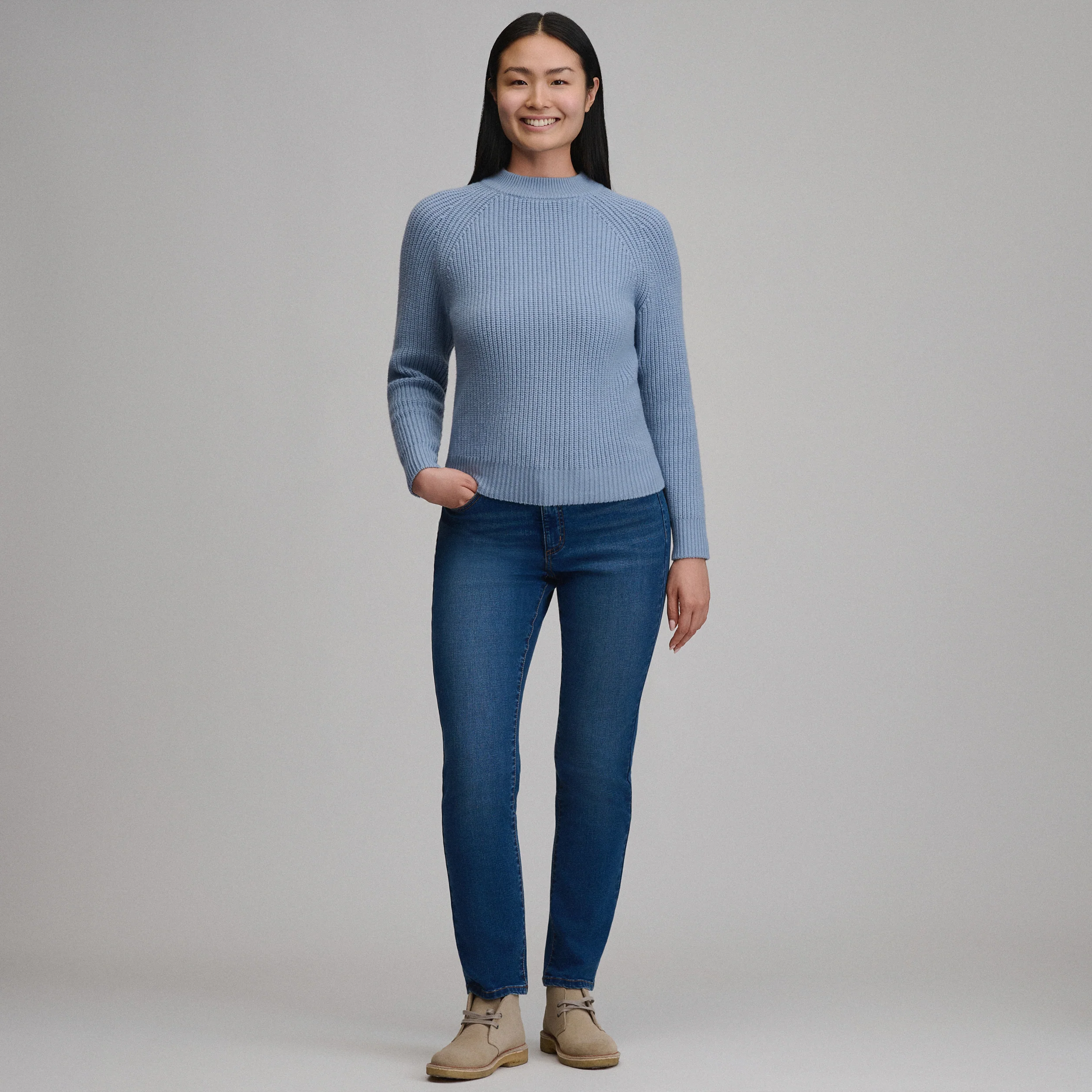 Women's Solid Mock-Neck Sweater