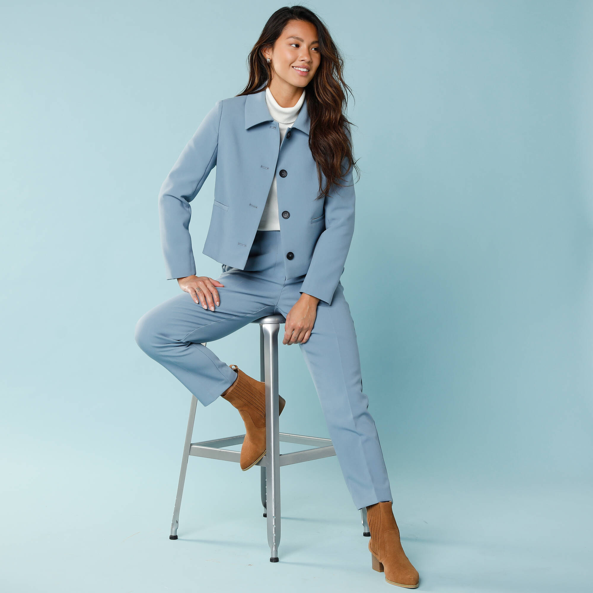 Veste blazer courte unie, Spécial Petites