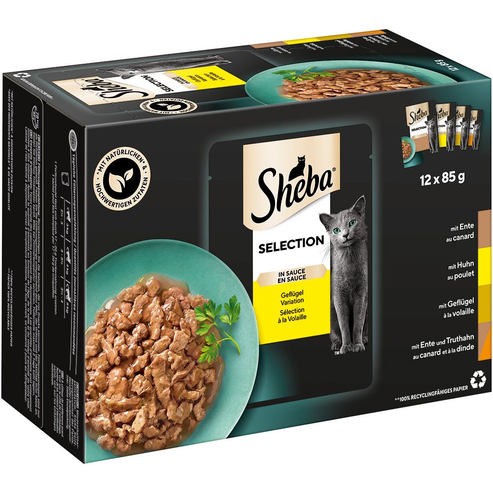 Sheba Pouches Varieties Jumbo Pack 144 x 85g