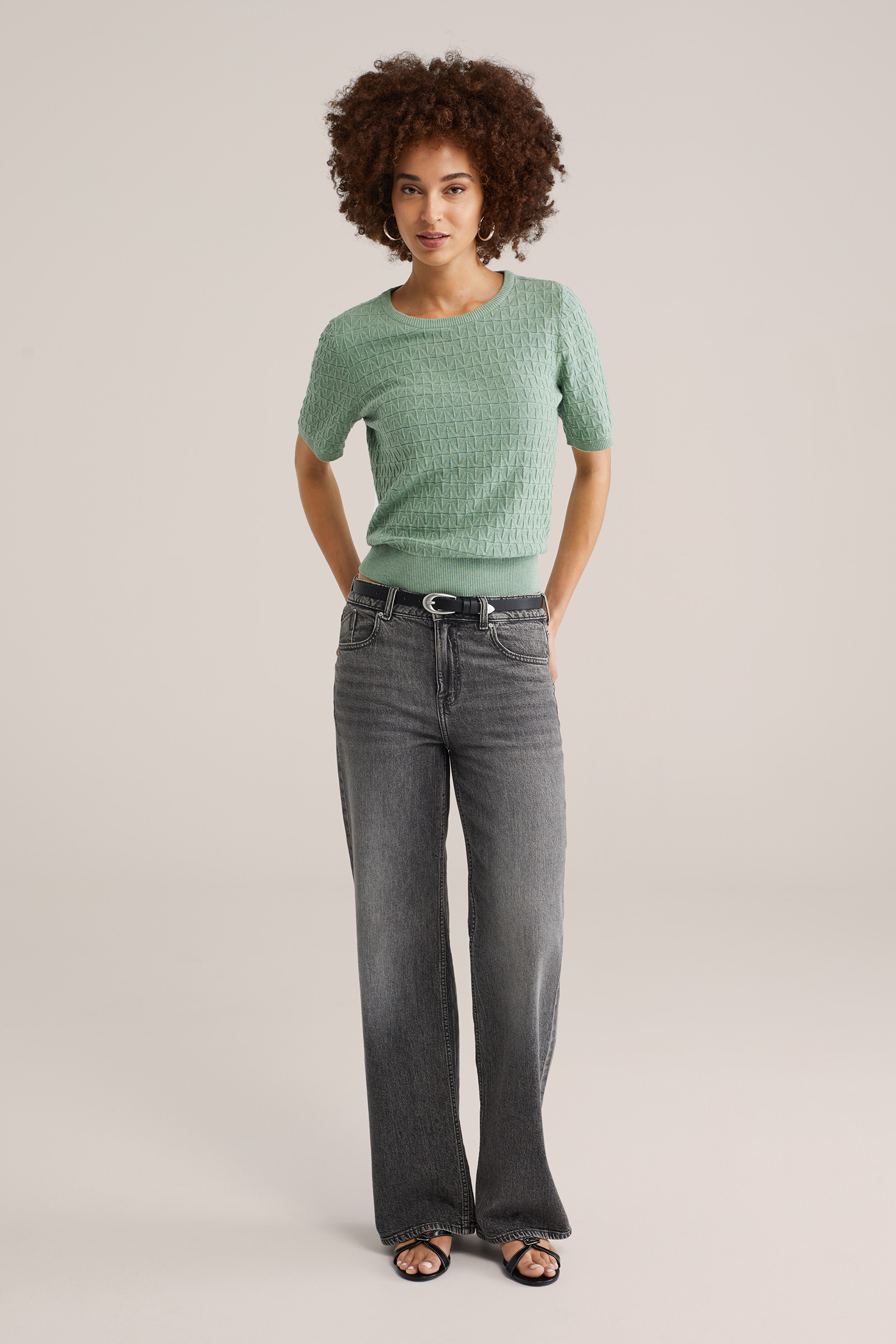 Dames gebreide trui met structuur