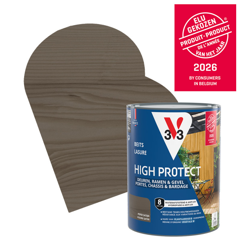 Lasure pour bois High Protect poivre 0,75 L V33