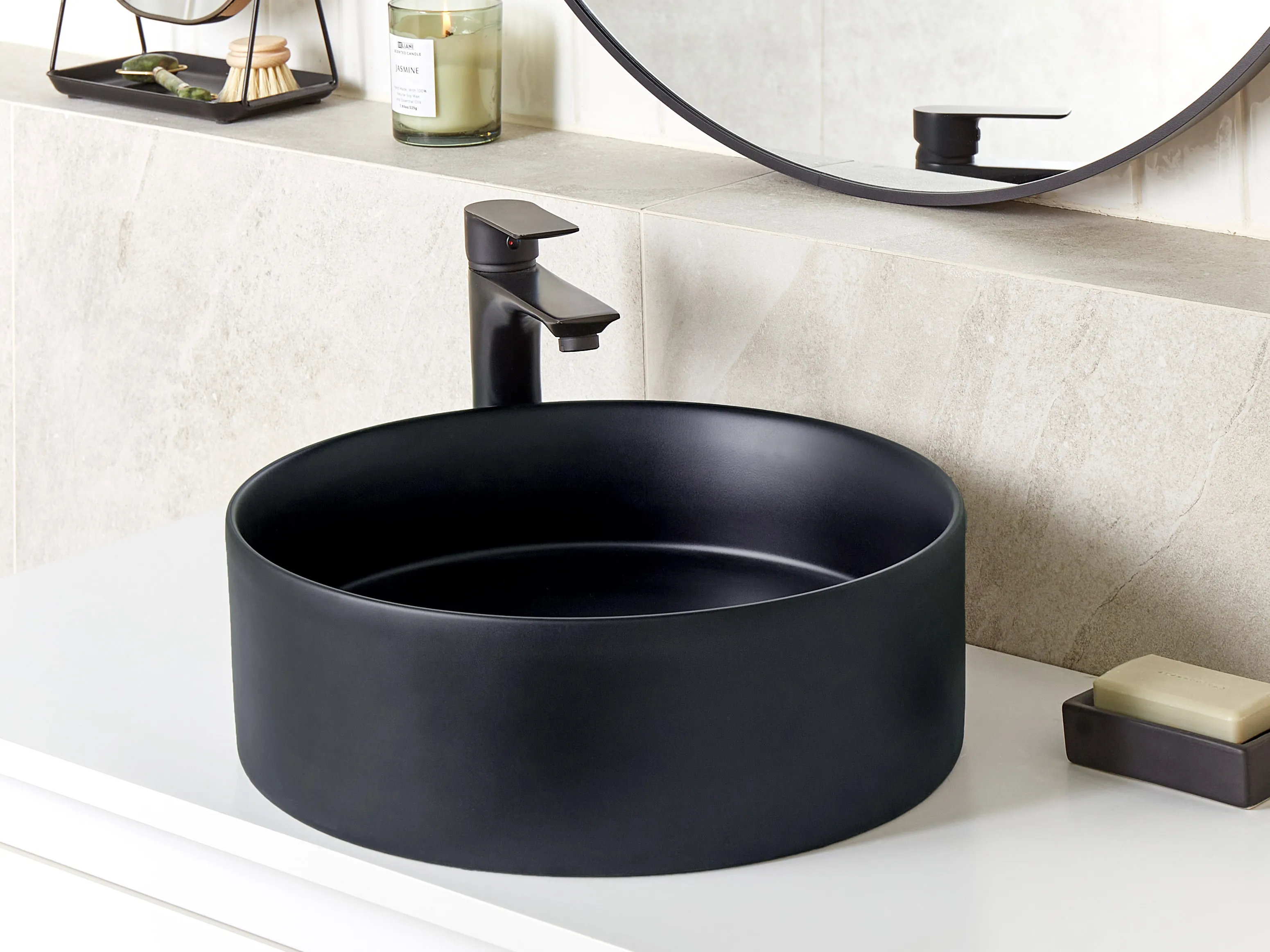 Countertop Basin TEBAR ? 400 mm Ceramic Black