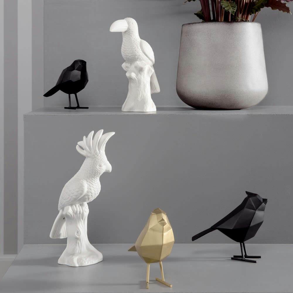 OISEAU - Statue origami blanche oiseau H24cm