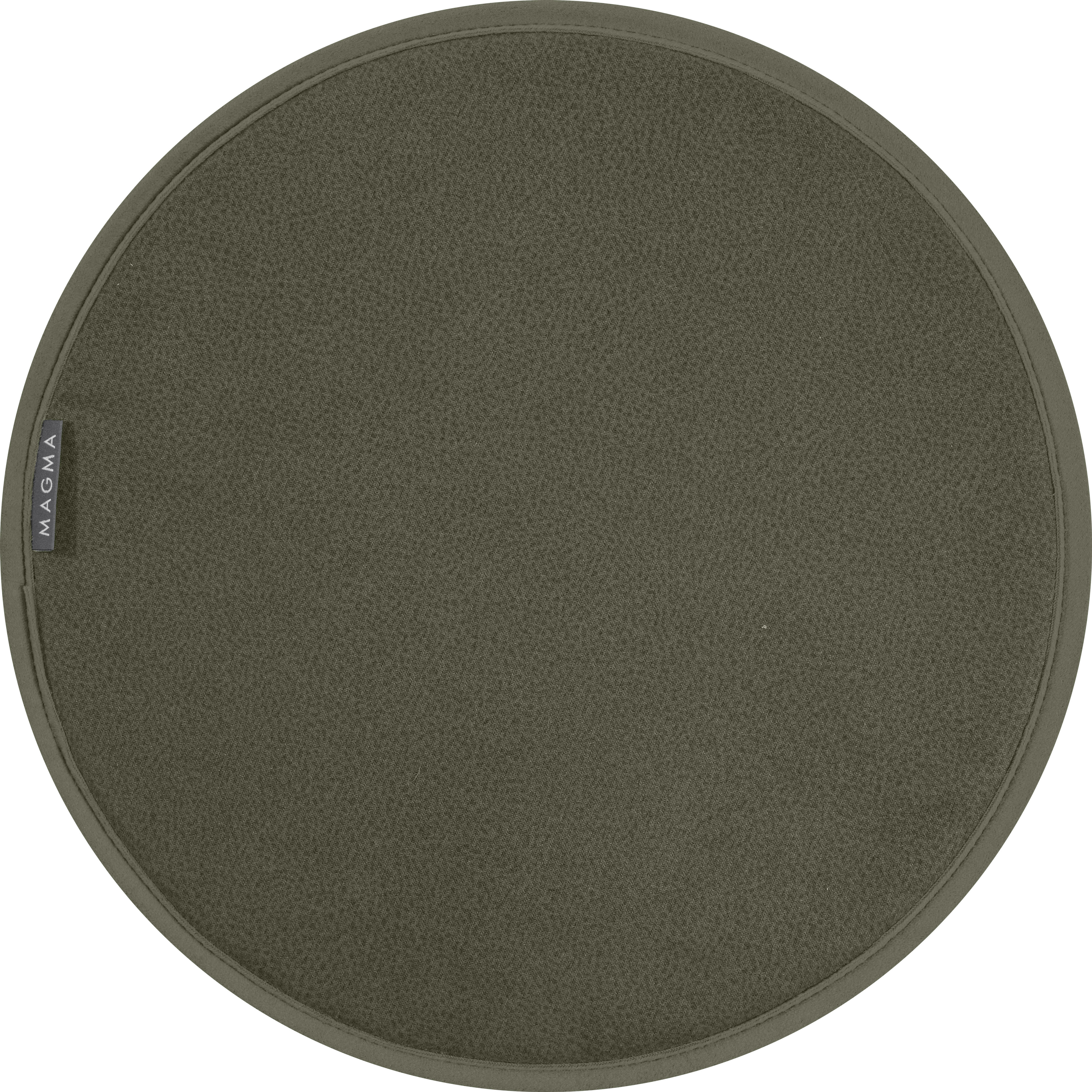 AUSTIN - Galettes de chaises rondes vertes bi-matière-Lot de 4 - env.Ø 35cm