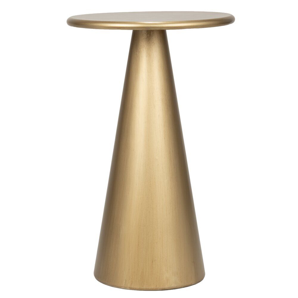 Bout de canapé rond India métal doré Ø32xH51cm