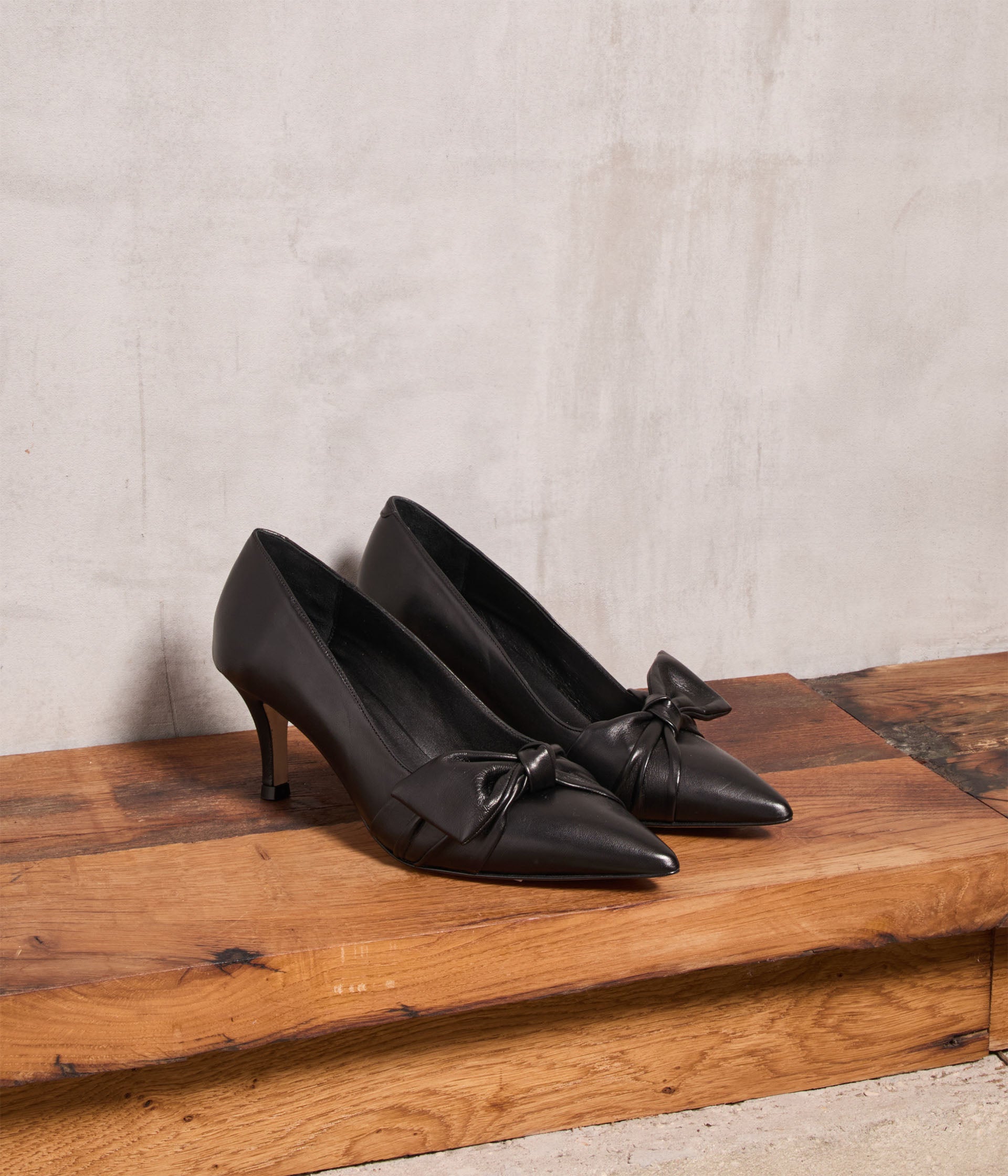 Escarpins cuir noir Yara