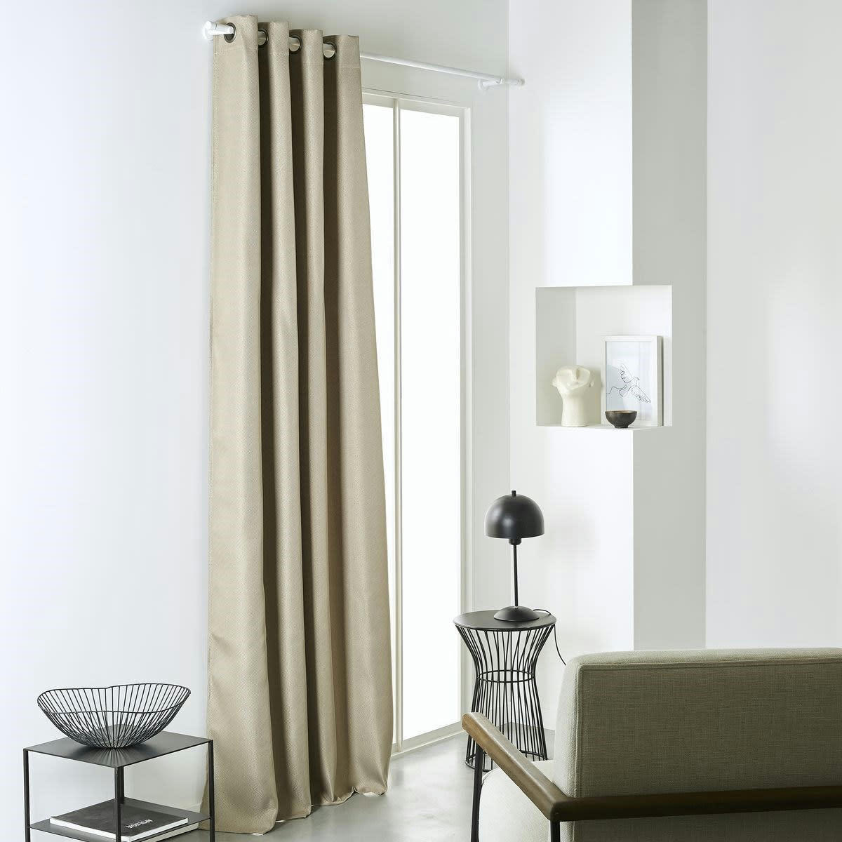 - Rideau isolant en Polyester Beige 140x240 cm