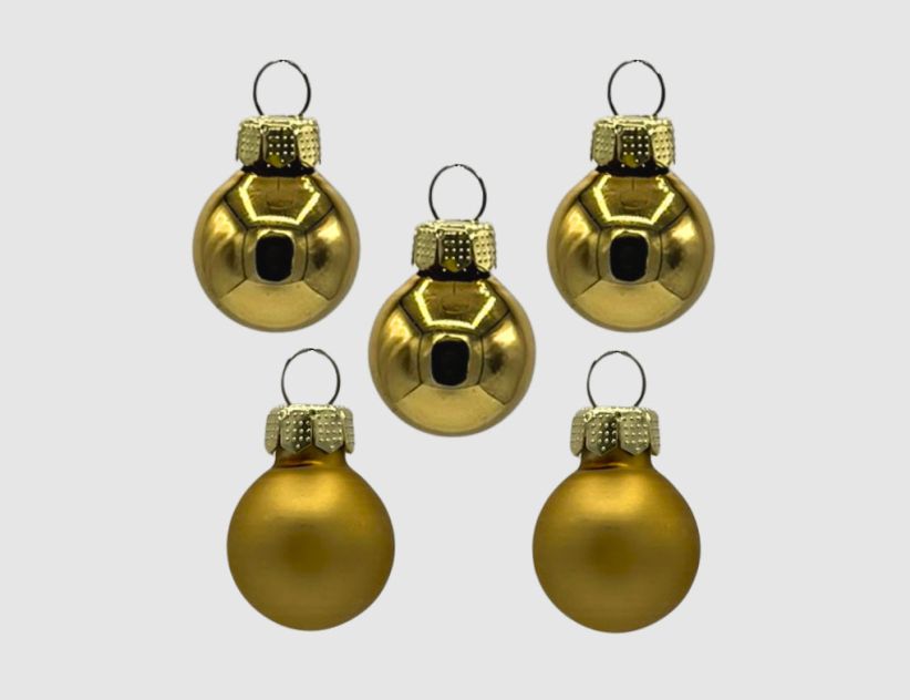 Weihnachtskugeln Gold Glas Ø2cm matt & glänzend
