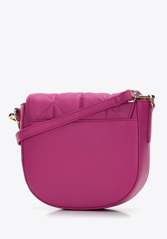 Damska torebka saddle bag z pikowanej skóry różowa