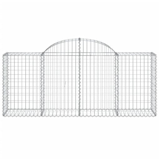 NNEVL Arched Gabion Baskets 4 pcs 200x50x80/100 cm Galvanised Iron