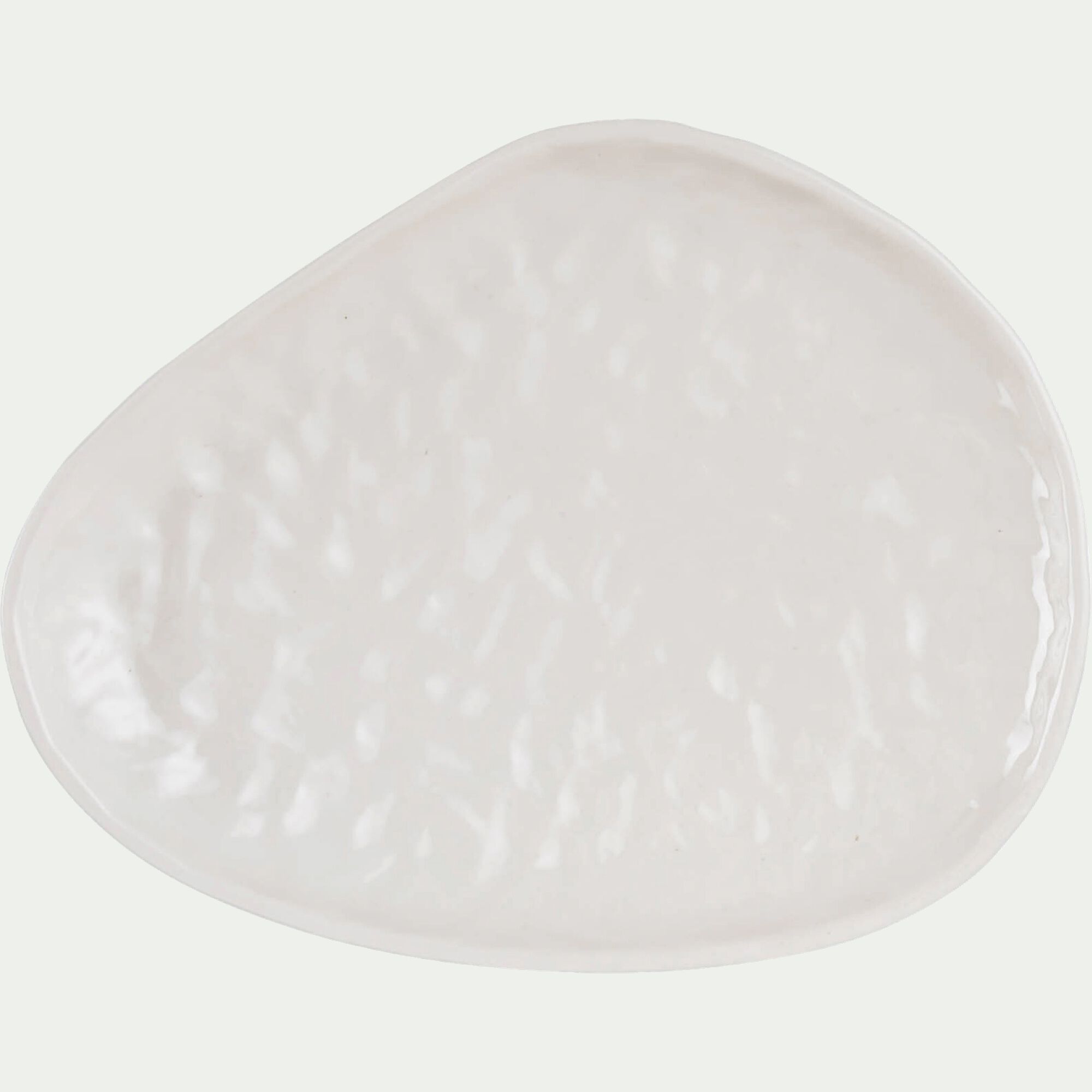 ROLLA - Plateau déco organique en céramique L31cm - blanc