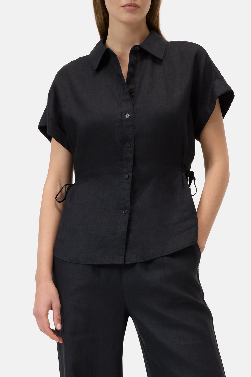 Taillierte Bluse aus Leinen