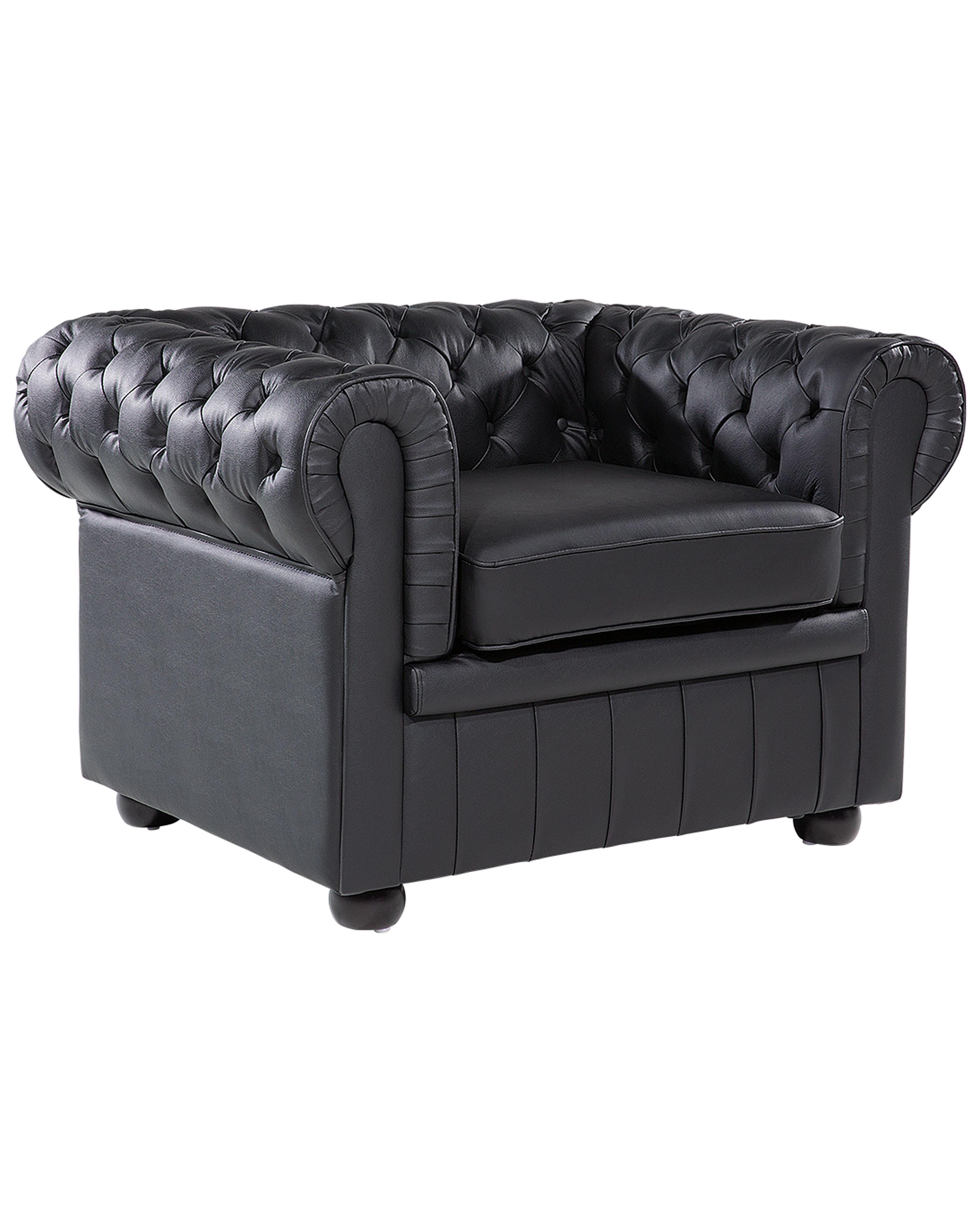 Armchair CHESTERFIELD Leather Black