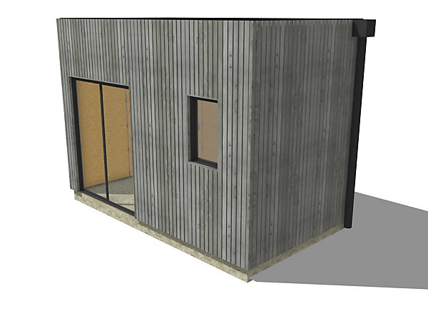 Bureau de jardin 4 saisons en bois 4,4 x 2,4 x 3,2 m / isolation RE2020 / menuiseries alu k-line
