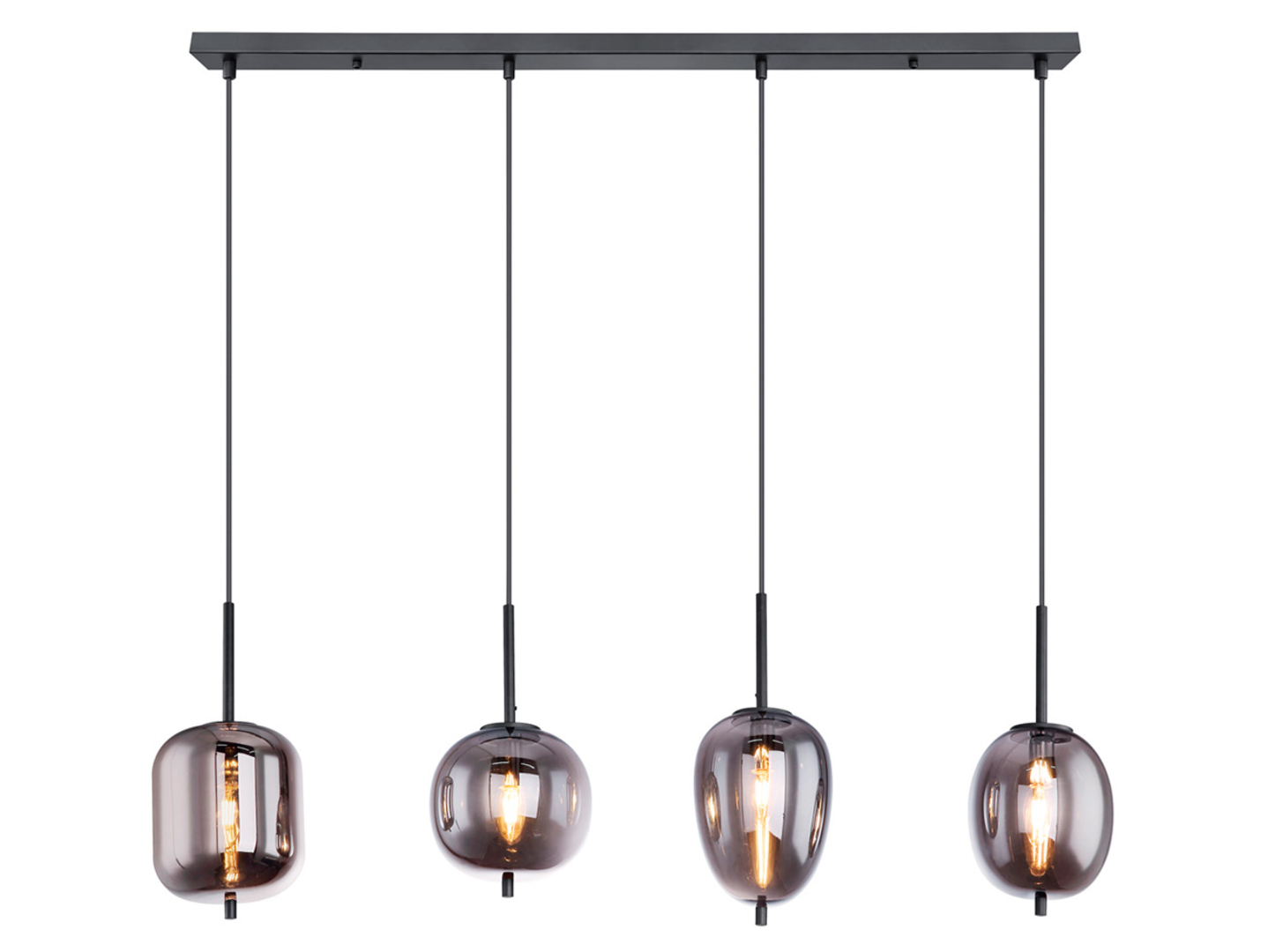 Lampa wisząca Blacky 4-punktowa szklana czarna