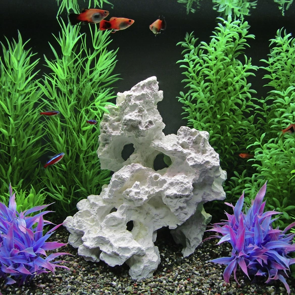 Aquariendekoration, Sansibar Kunstfels, X-Large, Polyresin, weiß