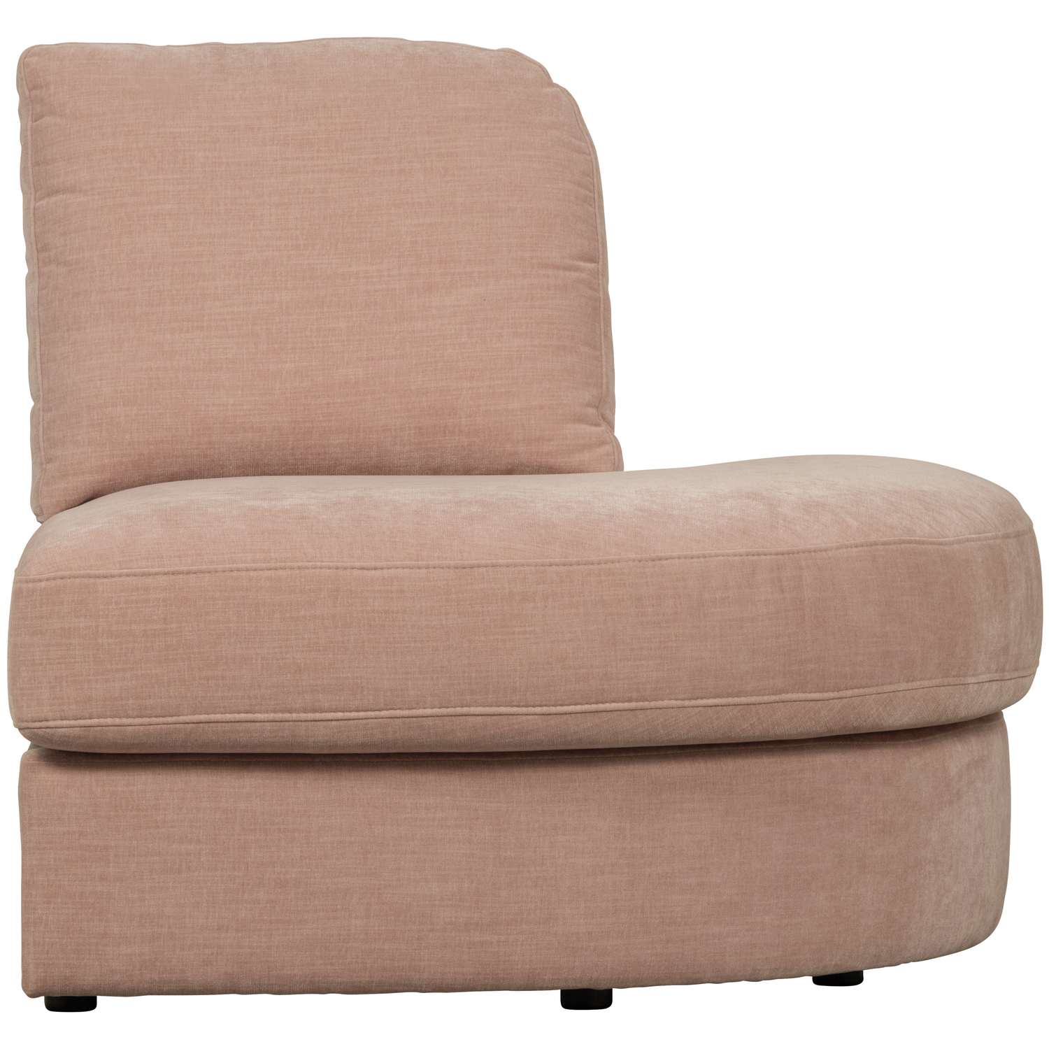vtwonen 1-zits bank element ronde hoek rechts Family - Polyester - Roze -85x93x98