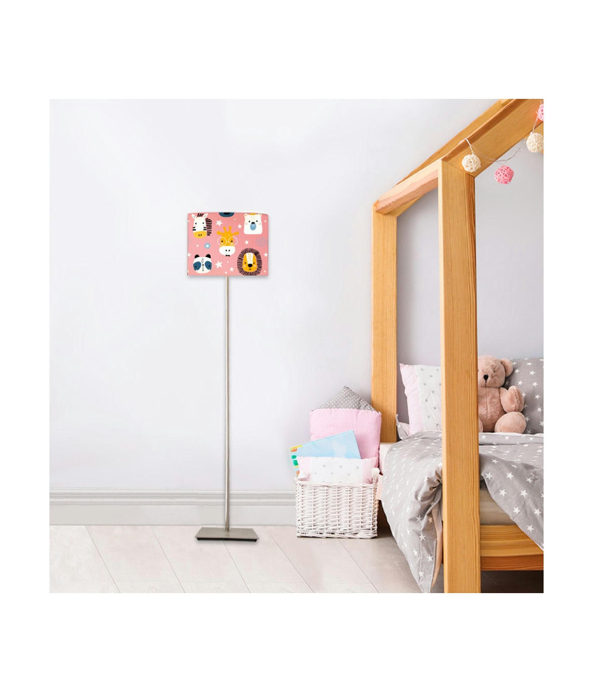 ENFANT - Abat-jour lampadaire enfant Savane Rose Doux D: 45 x H: 25